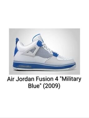Air Jordan Retro 4 Fusion (AJF 4) "Military Blue" (2009) Mens 11.5 EUC